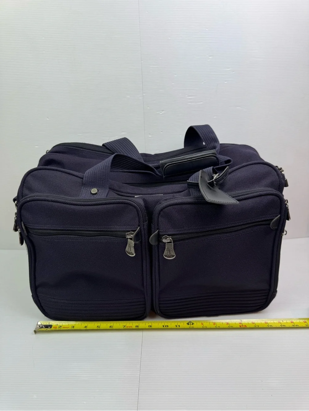 VTG Cayman By Ricardo Beverly Hills Blue Canvas Carry-on  Travel Luggage Handbag